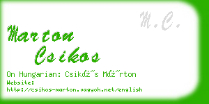 marton csikos business card